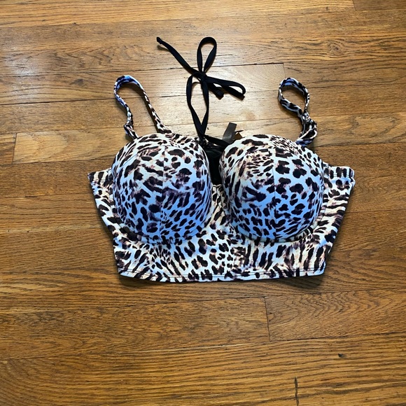 Torrid Leopard Print Halter Swim Top Size 1 (1x) - Picture 4 of 8